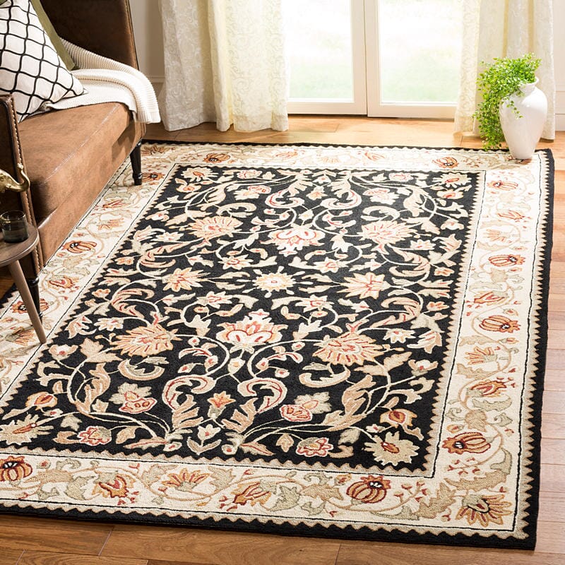 Safavieh Easy Care Ezc101B Black / Ivory Area Rug