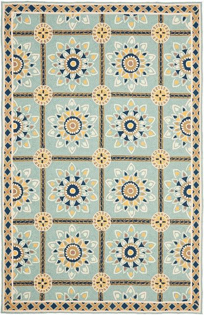 Safavieh Durarug Ezc711B Light Blue / Dark Blue Area Rug