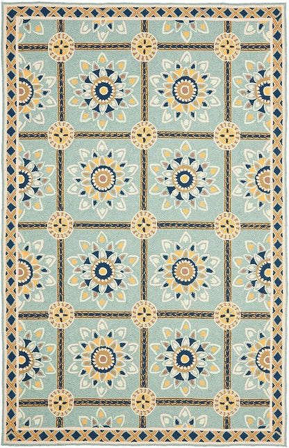 Safavieh Durarug Ezc711B Light Blue / Dark Blue Area Rug