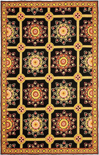 Safavieh Durarug Ezc711C Black / Yellow Area Rug