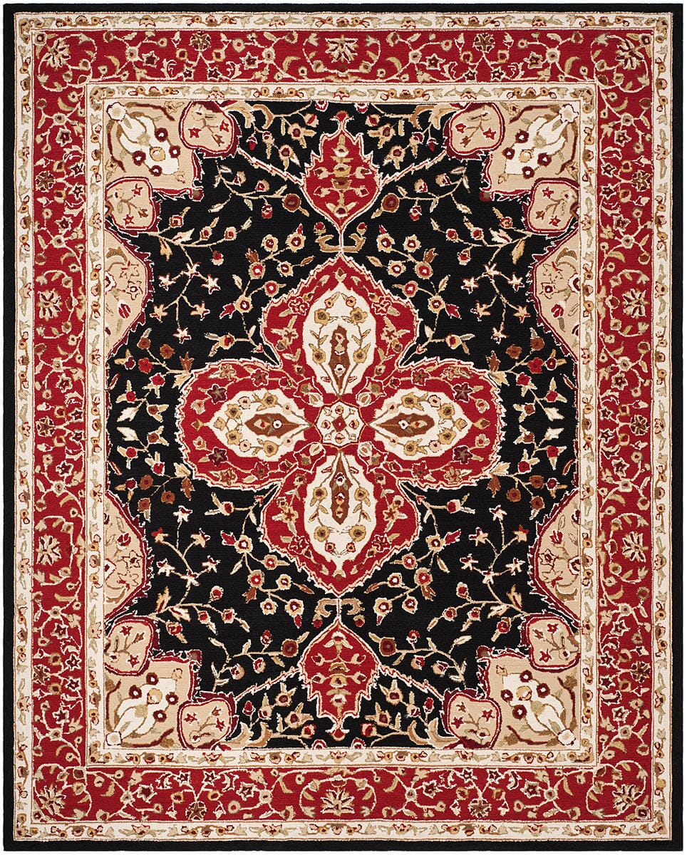 Safavieh Durarug Ezc718B Black / Red Area Rug