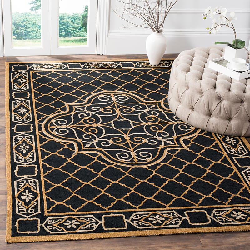 Safavieh Easy Care Ezc729D Black / Gold Area Rug