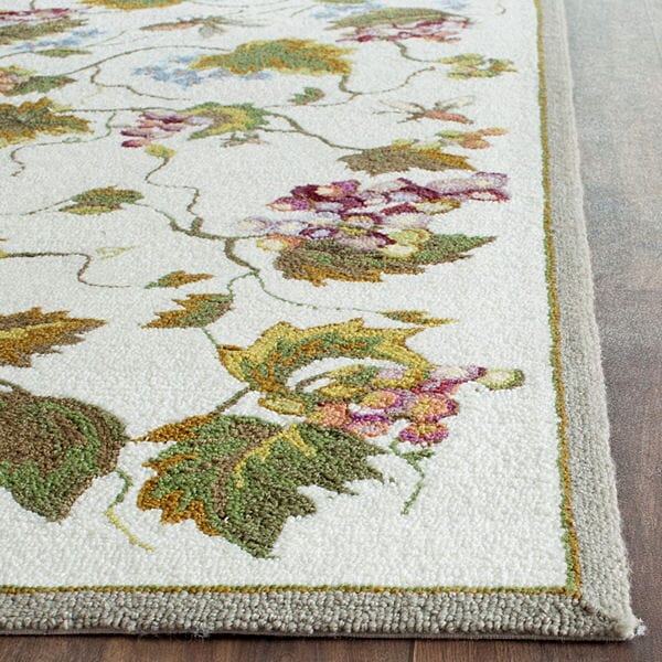 Safavieh Durarug Ezc731B White / Multi Floral / Country Area Rug