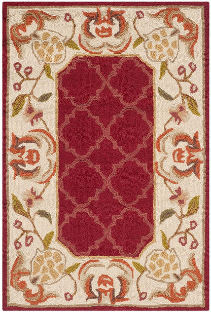 Safavieh Durarug Ezc753C Burgundy / Ivory Area Rug