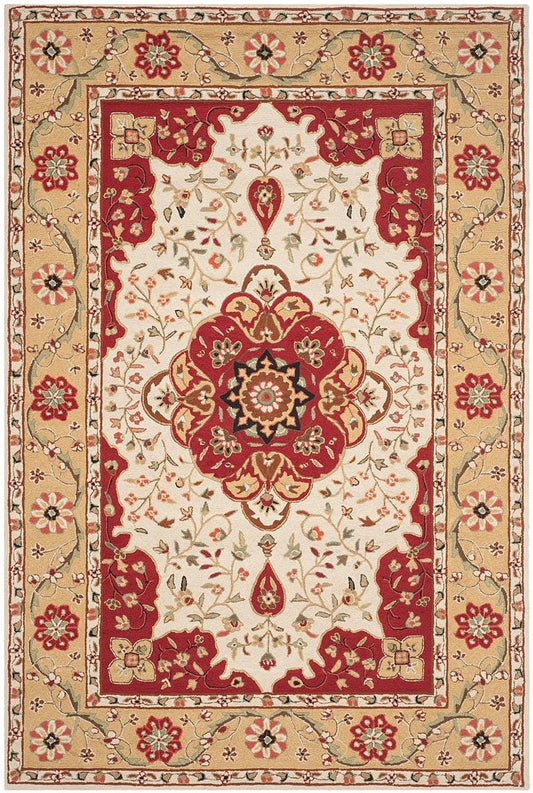 Safavieh Durarug Ezc757F Creme / Red Area Rug