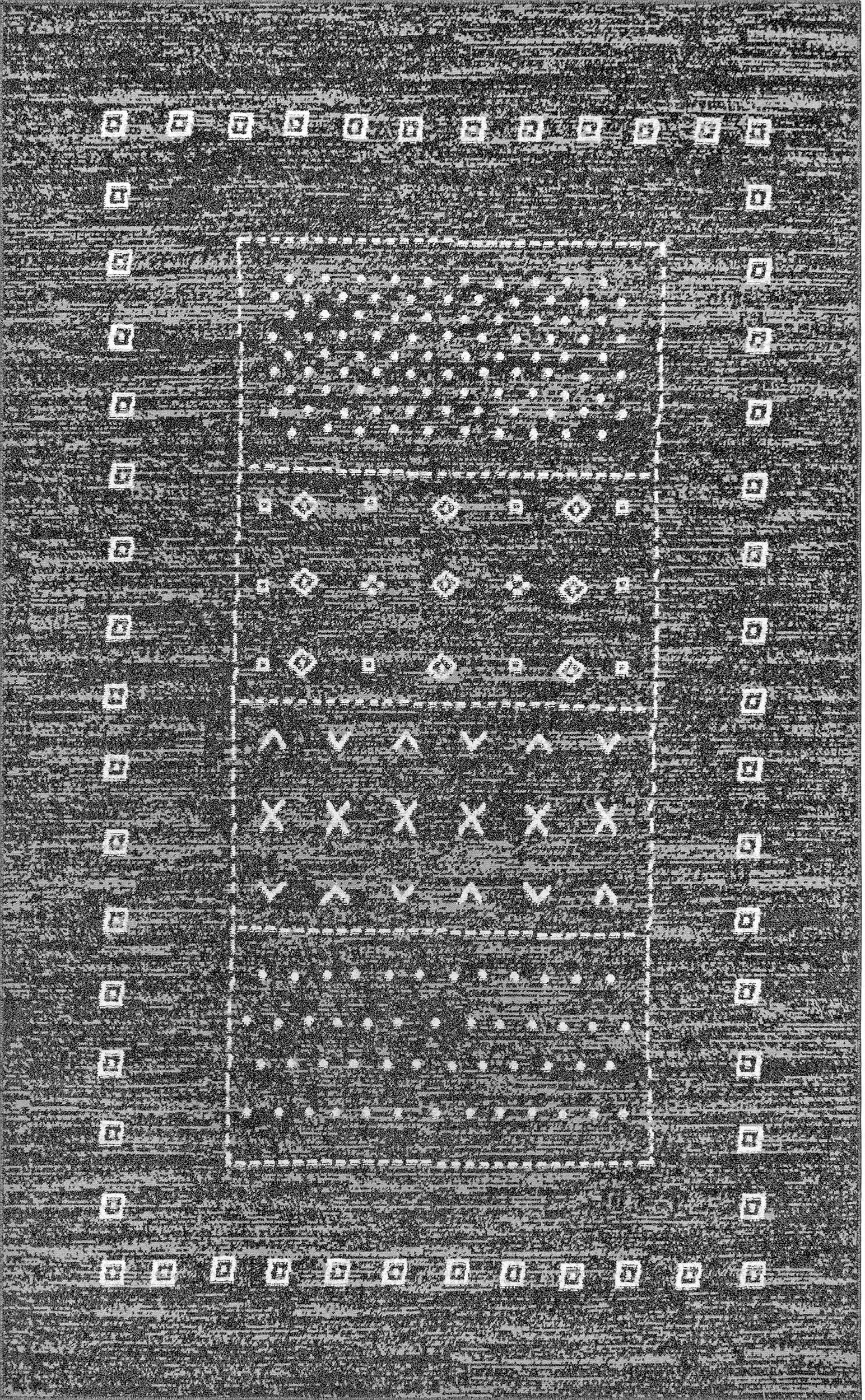 Nuloom Leighton Tribal Panel Nle3626B Dark Gray Area Rug