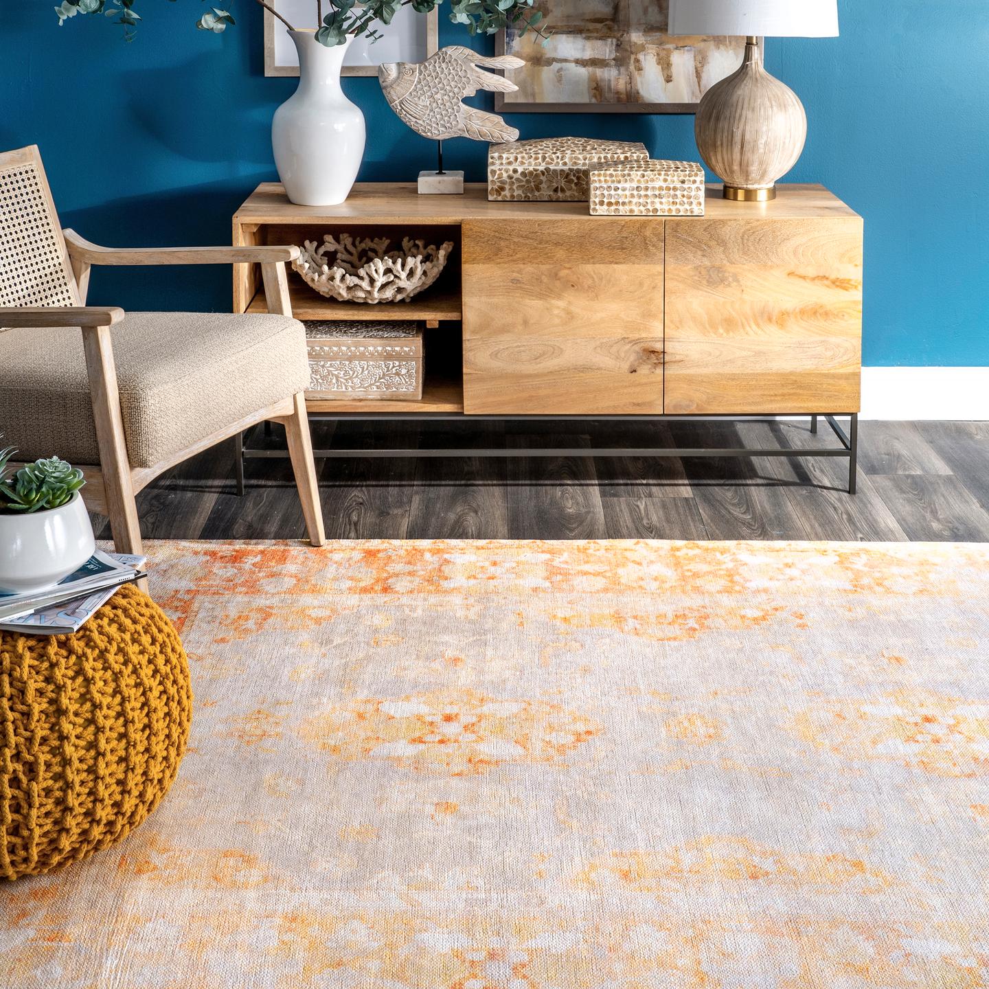 Nuloom Hayden Printed Herati Nha2602A Orange Area Rug