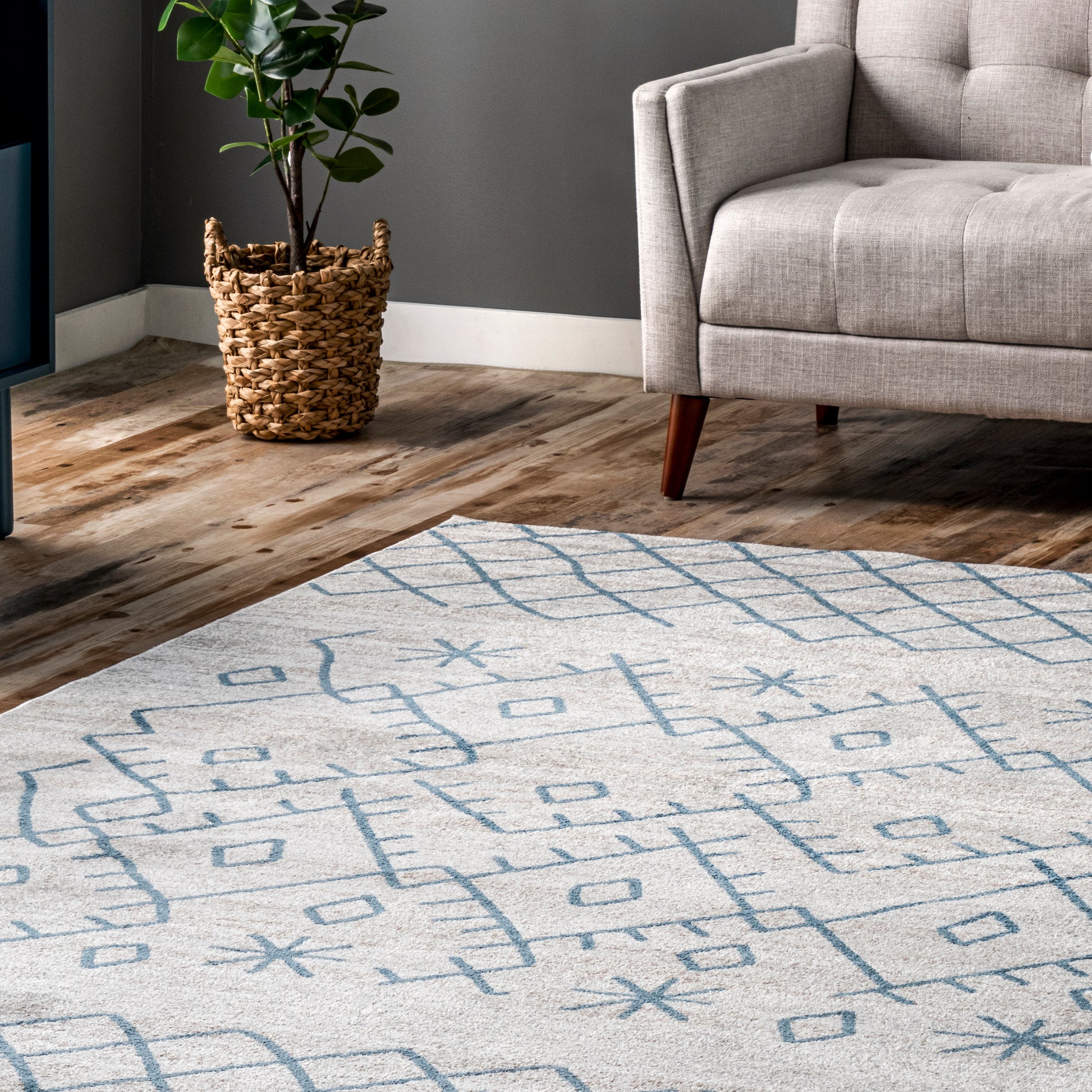 AreaRugs.com Wavaj Nwa1280A Blue Area Rug