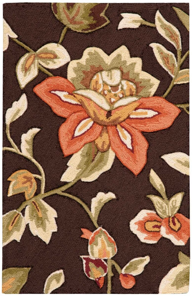 Nourison Fantasy Fa11 Chocolate Floral / Country Area Rug