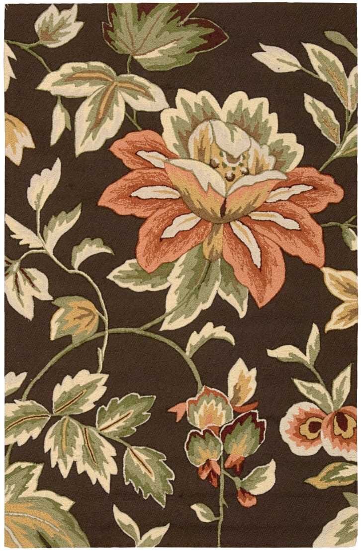 Nourison Fantasy Fa11 Chocolate Floral / Country Area Rug