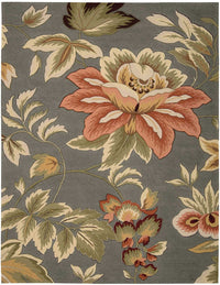 Nourison Fantasy Fa11 Grey Floral / Country Area Rug