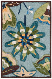 Nourison Fantasy Fa12 Aqua Floral / Country Area Rug