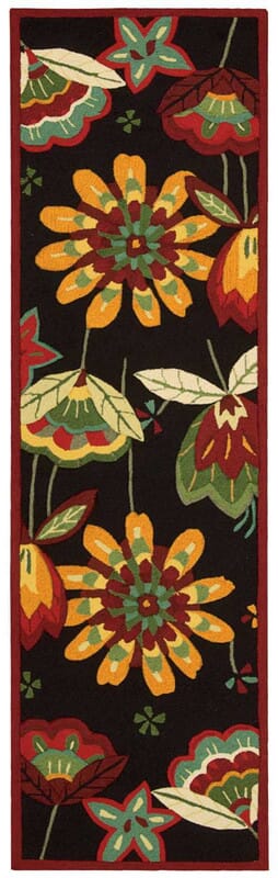 Nourison Fantasy Fa12 Black Floral / Country Area Rug