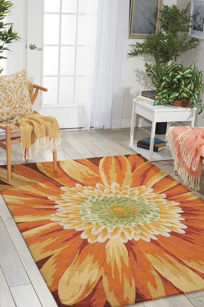 Nourison Fantasy Fa09 Multi Color Floral / Country Area Rug