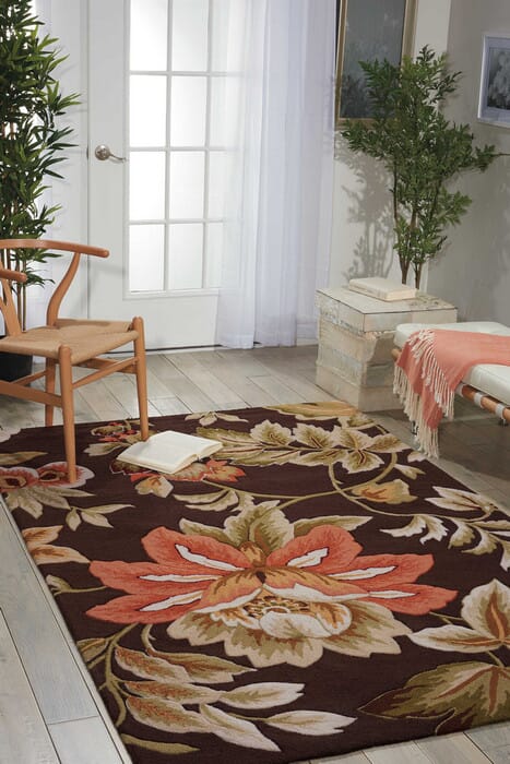 Nourison Fantasy Fa11 Chocolate Floral / Country Area Rug