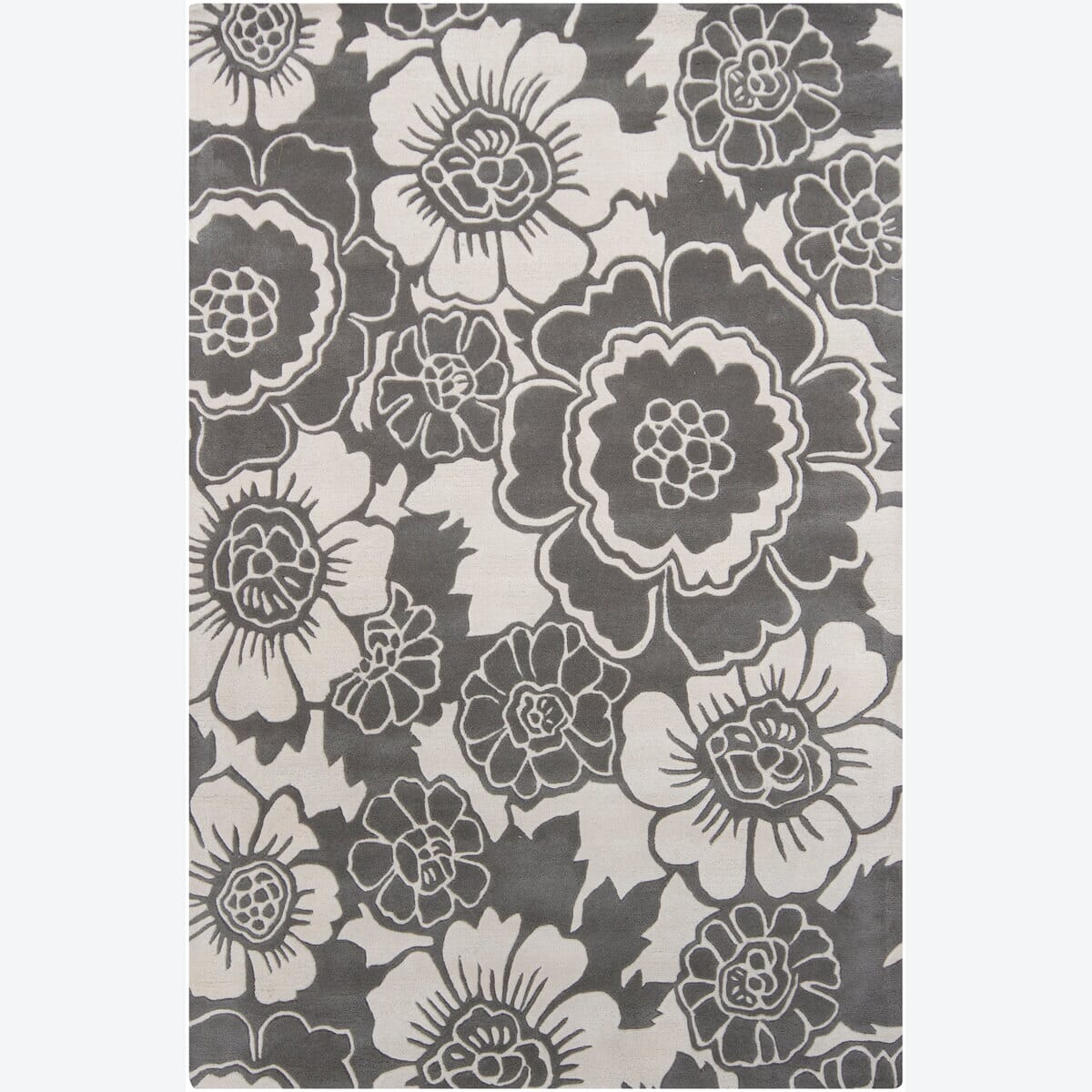 Chandra Faro Far-6212 Grey / White Floral / Country Area Rug