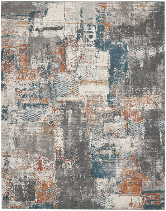 Nourison Tangra Tnr06 Grey/Multi Area Rug