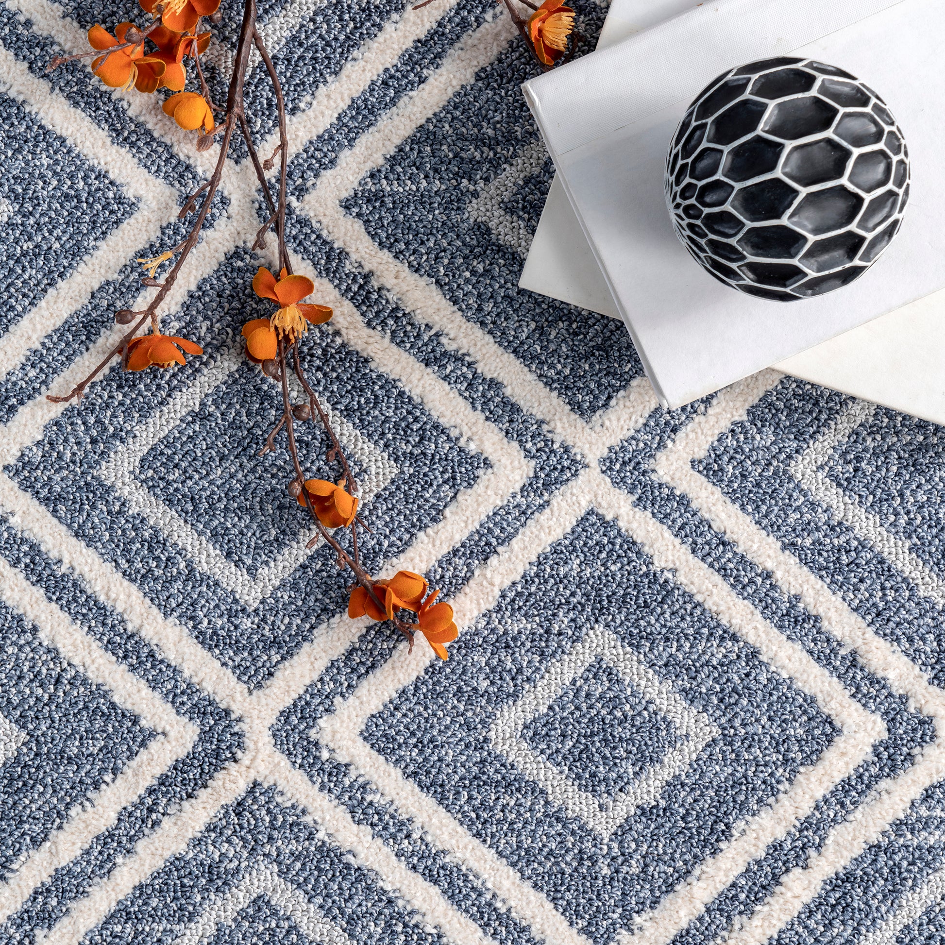 Nuloom Parker Trellis Npa1318A Blue Area Rug