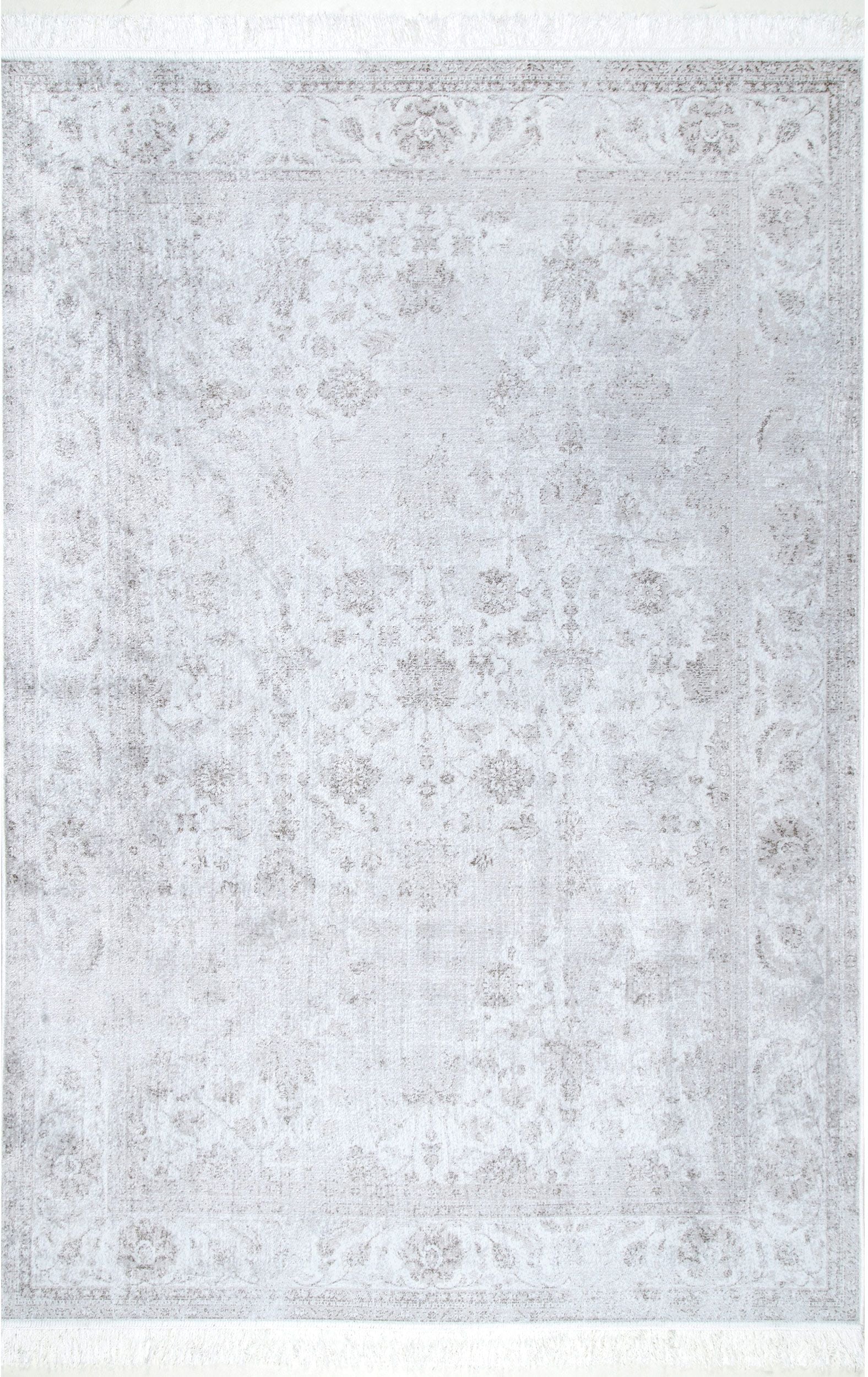 Nuloom Floral Elyse Nfl1630B Silver Area Rug