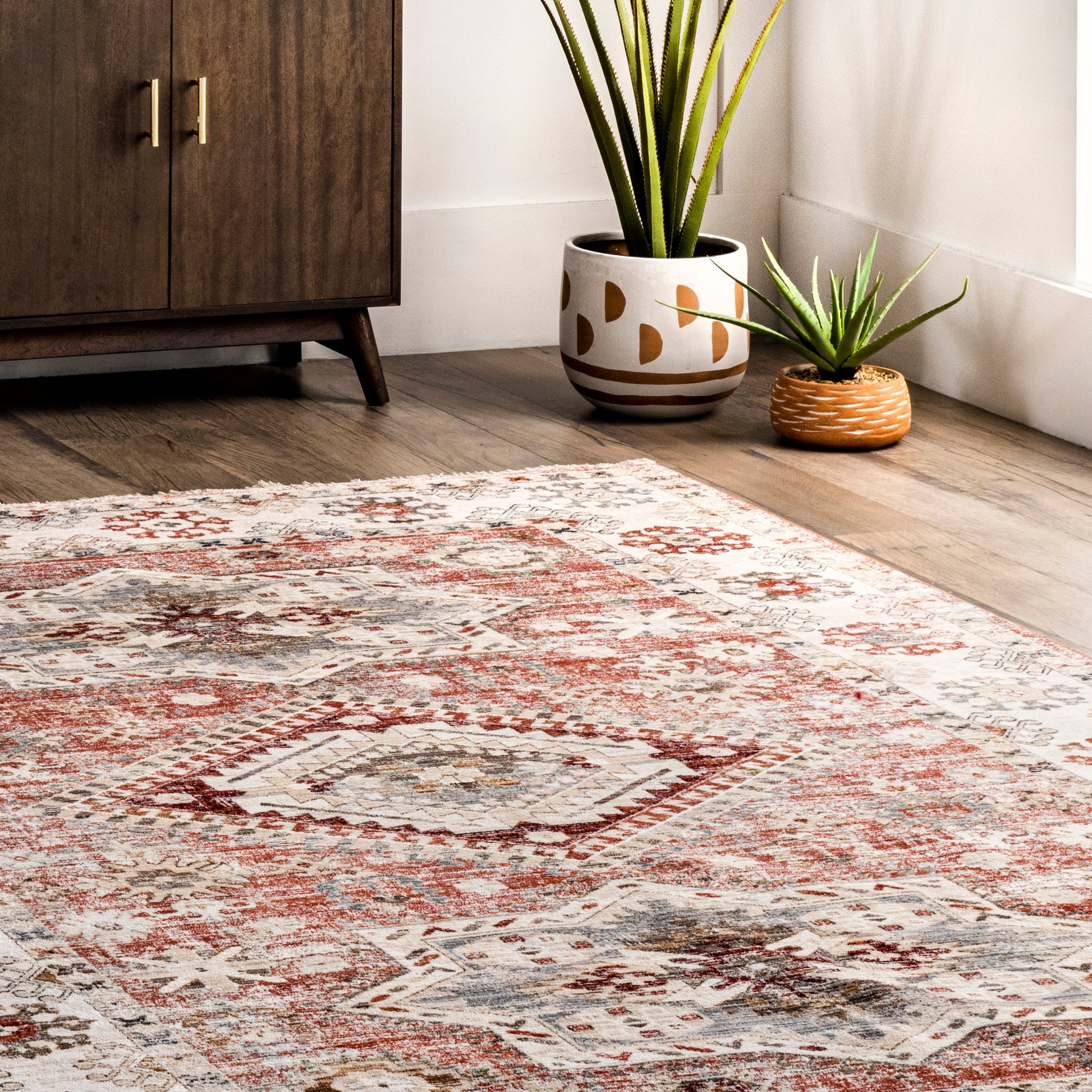 Nuloom Deandra Bordered Nde1527A Rust Area Rug