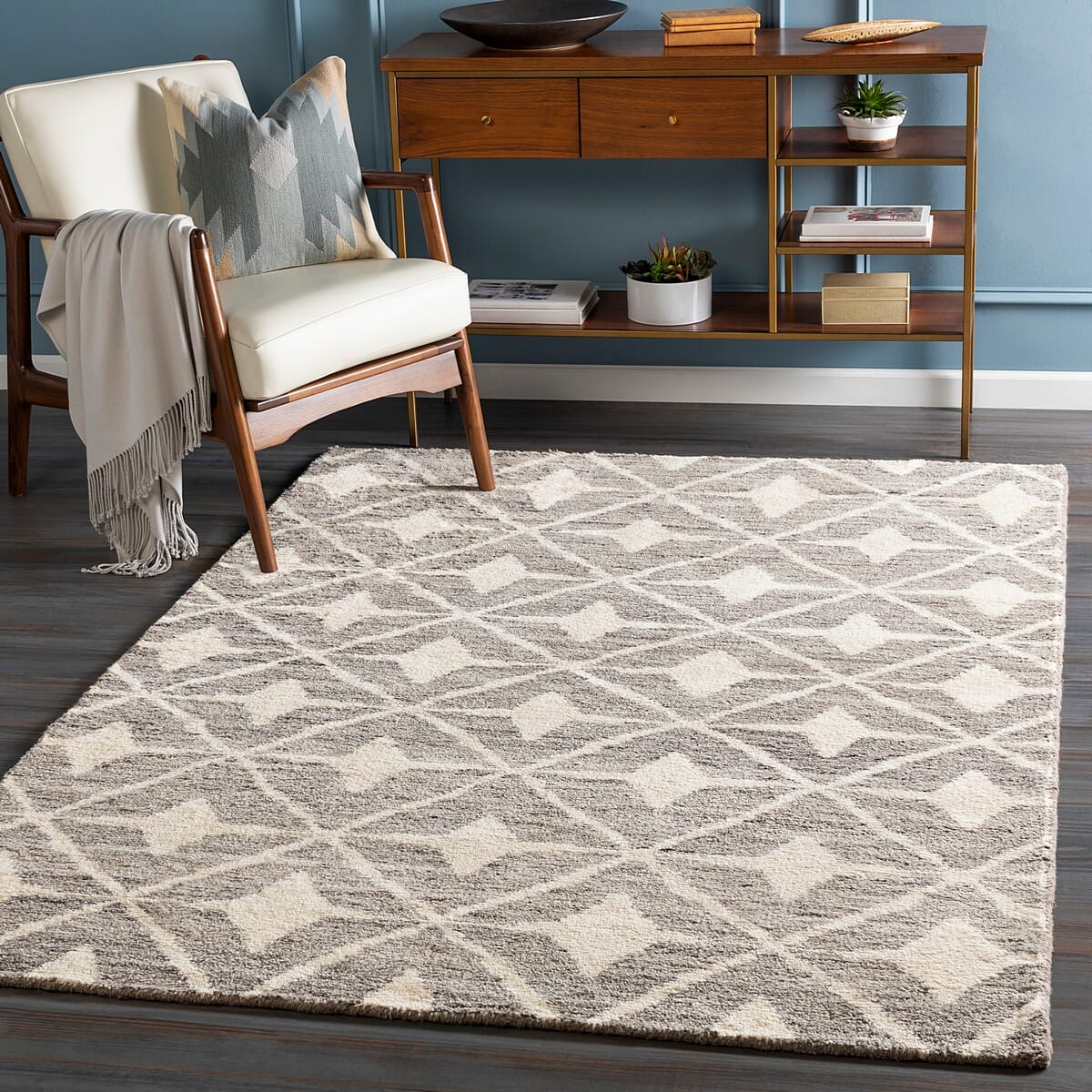 Surya Fez Fez-2303 Taupe, Cream, Dark Brown Geometric Area Rug