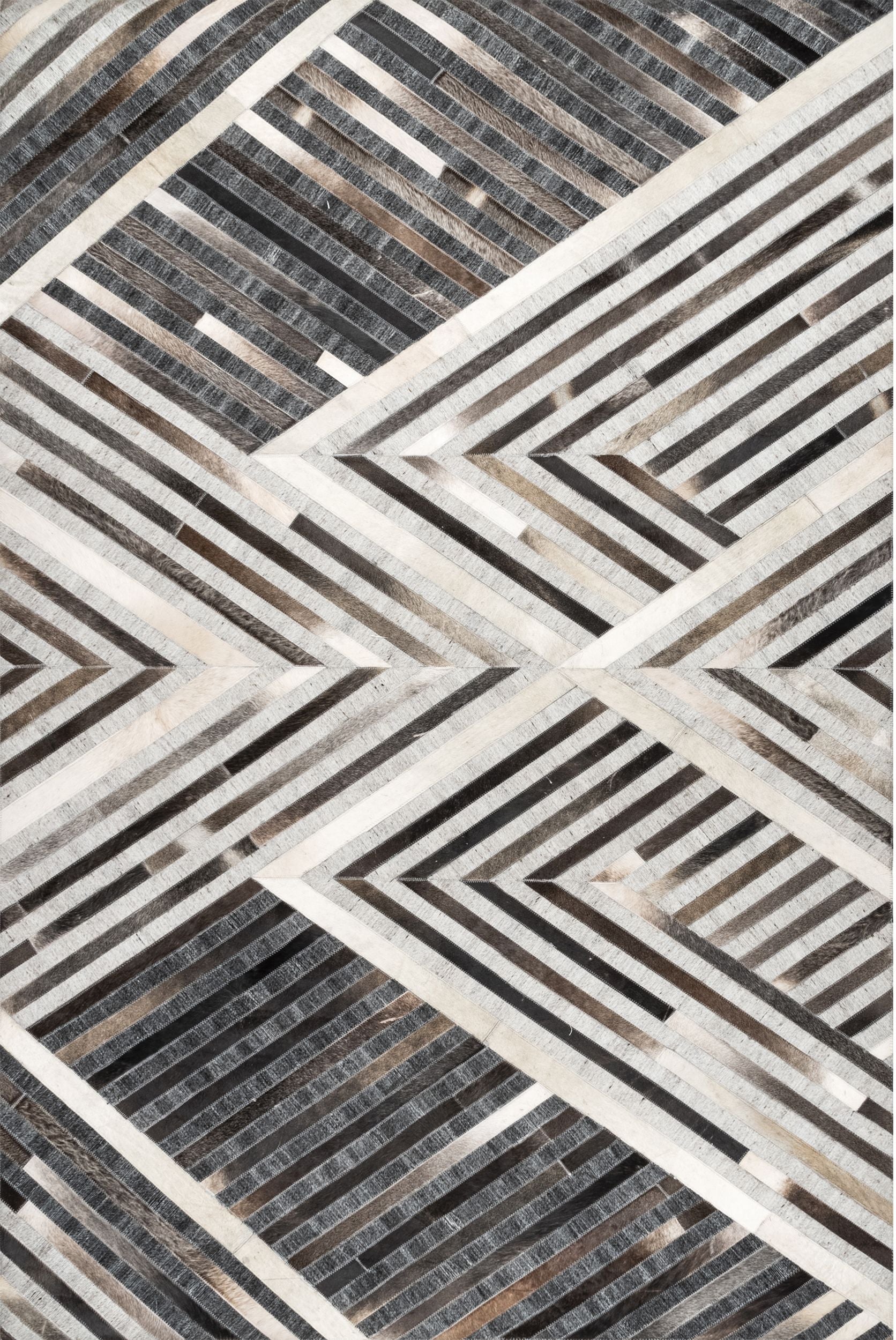 Nuloom Elaine Leather Cowhide Nel1405A Gray Area Rug