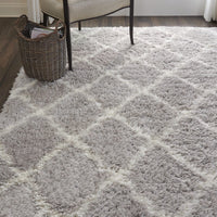 Nourison Luxe Shag Lxs02 Grey Shag Area Rug