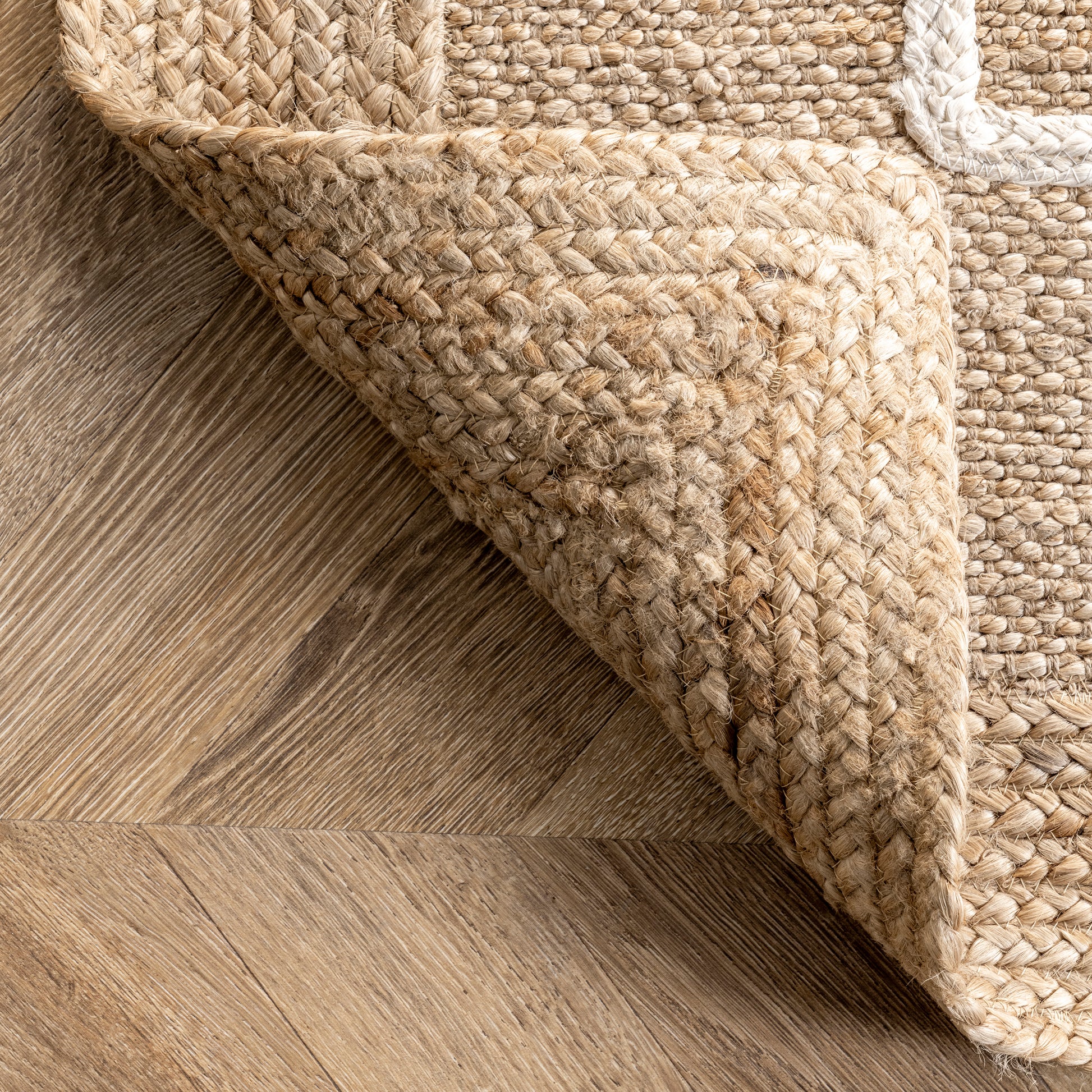 Nuloom Caile Raised Jute Nca3508A Ivory Area Rug