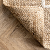 Nuloom Caile Raised Jute Nca3508A Ivory Area Rug