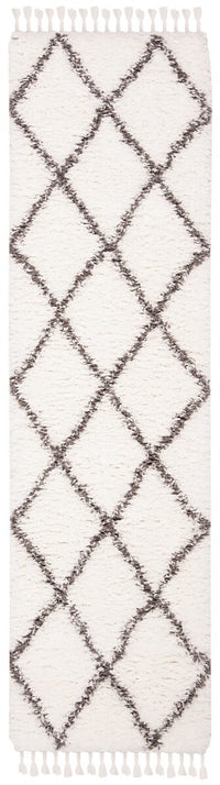 Safavieh Flokati Flk313A Ivory / Dark Grey Moroccan Area Rug