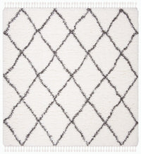 Safavieh Flokati Flk313A Ivory / Dark Grey Moroccan Area Rug