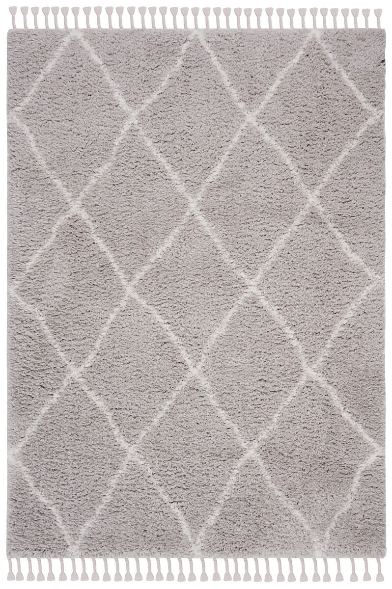 Safavieh Flokati Flk313F Light Grey / Ivory Moroccan Area Rug