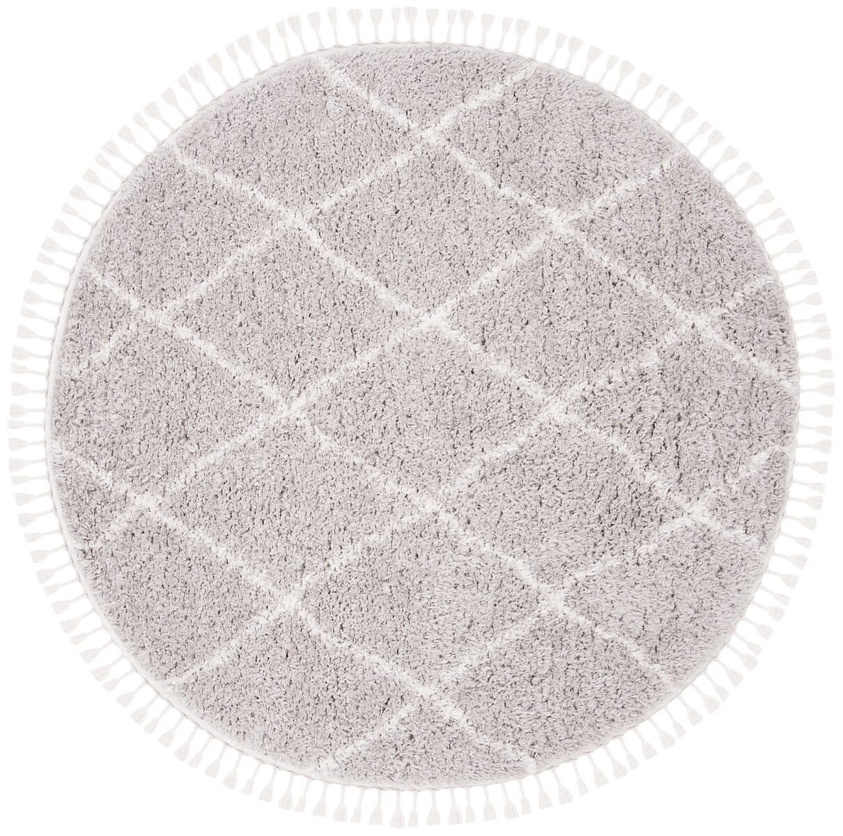 Safavieh Flokati Flk313F Light Grey / Ivory Moroccan Area Rug