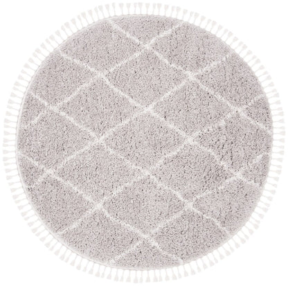 Safavieh Flokati Flk313F Light Grey / Ivory Moroccan Area Rug