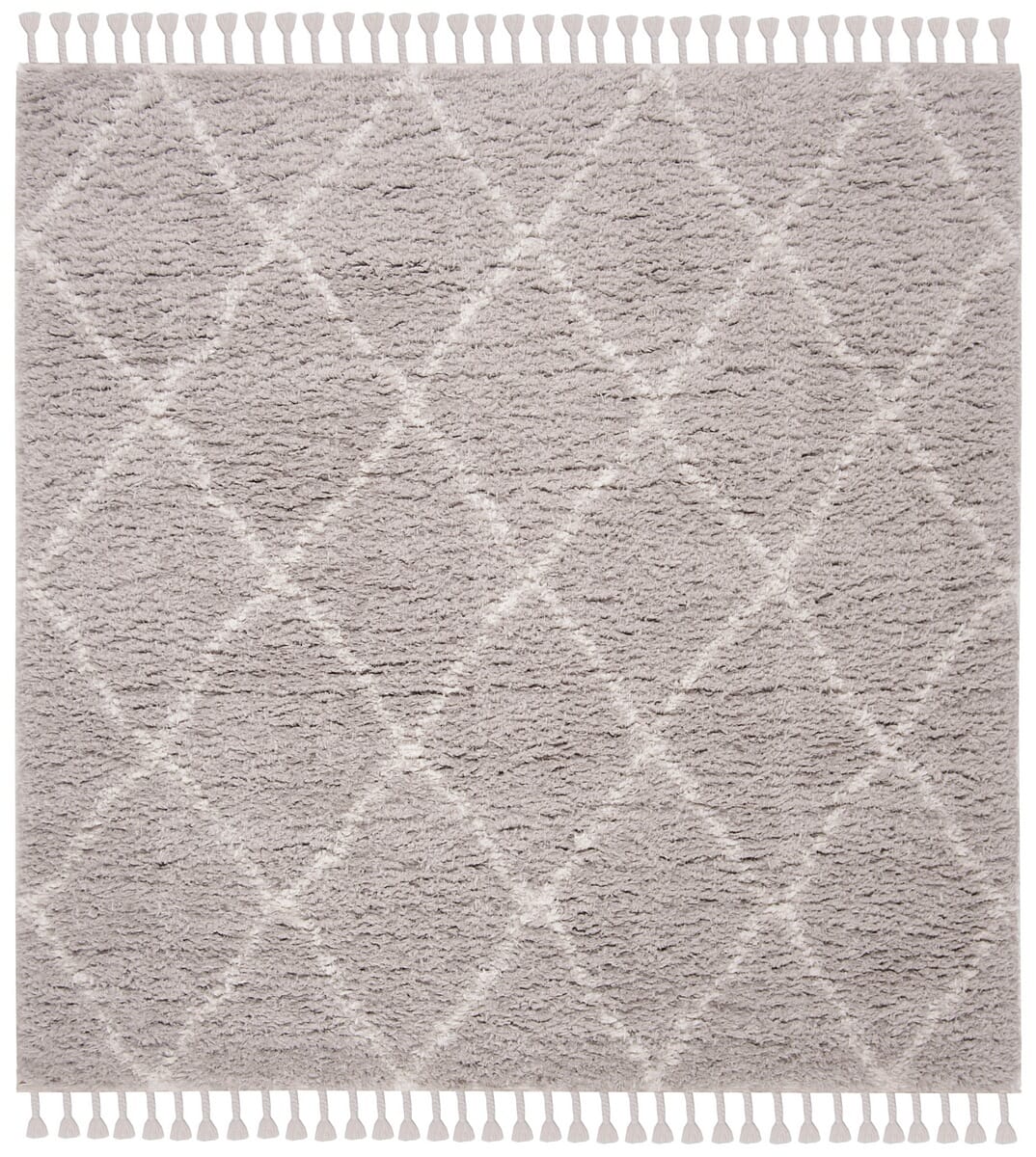 Safavieh Flokati Flk313F Light Grey / Ivory Moroccan Area Rug