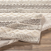 Surya Farmhouse Neutrals Fls-2301 Cream, Ivory, Charcoal, Khaki Area Rug