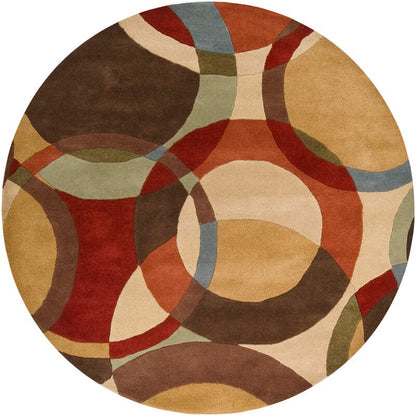 Surya Forum fm-7108 Chocolate / Gold / Red /  Geometric Area Rug