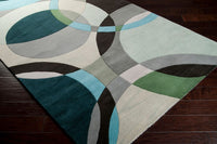 Surya Forum Fm-7157 Dark Green, Ivory, Black Geometric Area Rug