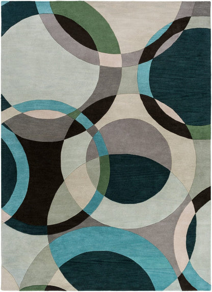 Surya Forum Fm-7157 Dark Green, Ivory, Black Geometric Area Rug