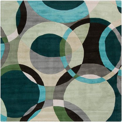 Surya Forum Fm-7157 Dark Green, Ivory, Black Geometric Area Rug