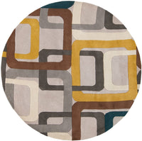 Surya Forum Fm-7159 Dark Green, Medium Gray, Saffron Geometric Area Rug