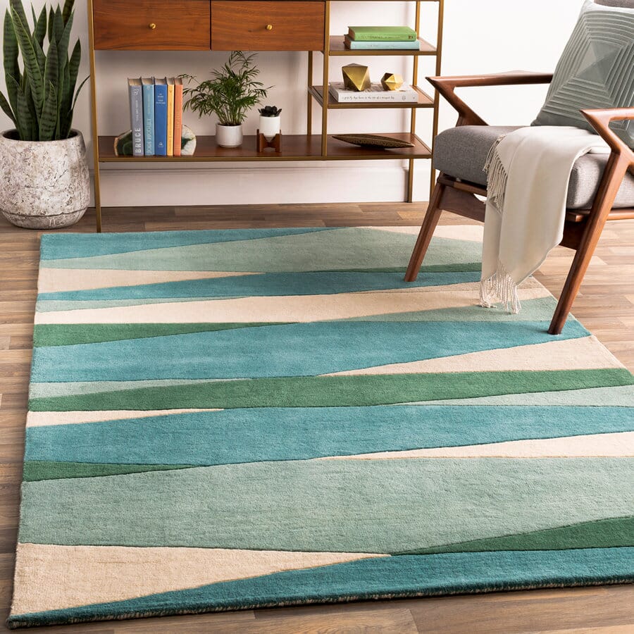 Surya Forum Fm-7204 Khaki, Light Gray, Charcoal, Tan Geometric Area Rug