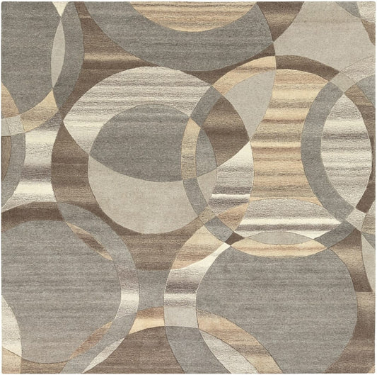 Surya Forum Fm-7210 Dark Brown, Charcoal, Taupe, Khaki Geometric Area Rug