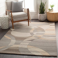 Surya Forum Fm-7210 Dark Brown, Charcoal, Taupe, Khaki Geometric Area Rug