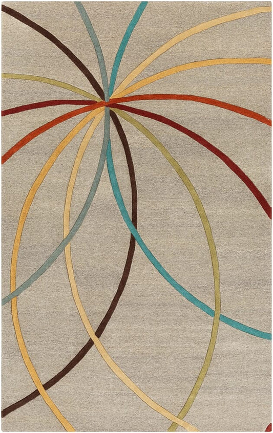 Surya Forum Fm-7215 Sage, Teal, Khaki, Tan Geometric Area Rug