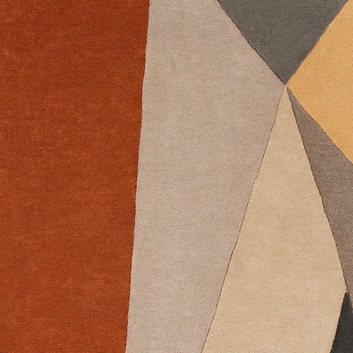 Surya Forum Fm-7224 Burnt Orange, Charcoal, Taupe Geometric Area Rug