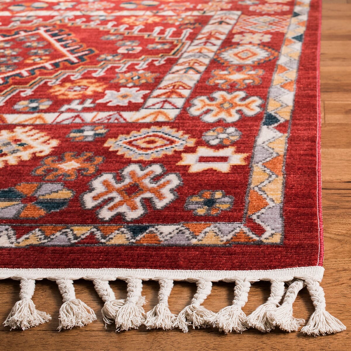 Safavieh Farmhouse Fmh814Q Red / Ivory Bohemian Area Rug