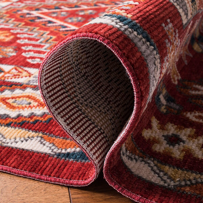 Safavieh Farmhouse Fmh814Q Red / Ivory Bohemian Area Rug