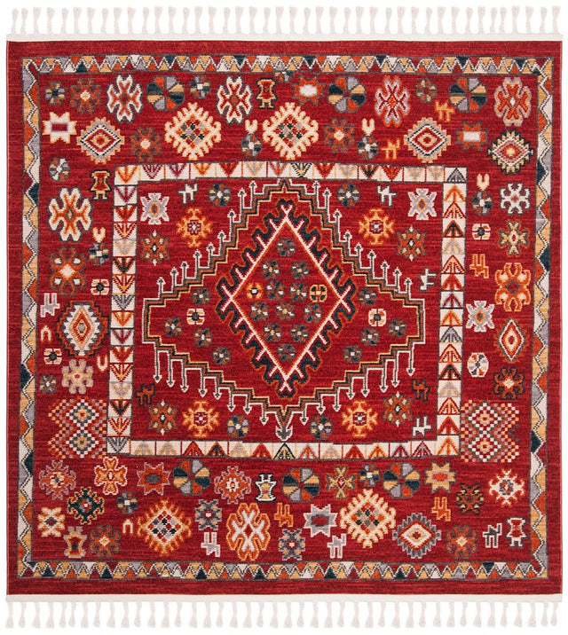 Safavieh Farmhouse Fmh814Q Red / Ivory Bohemian Area Rug