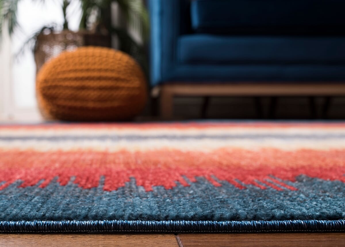 Safavieh Farmhouse Fmh824N Navy / Orange Striped Area Rug